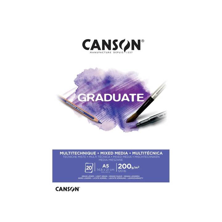 CANSON Papier pour peinture Graduate Mixed Media (A5)