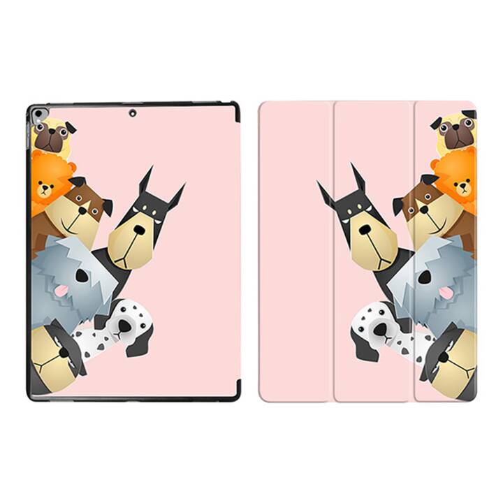 EG iPad Cover pour Apple iPad Pro 12.9" (1.& 2.Gen)- chiens de dessin animé rose