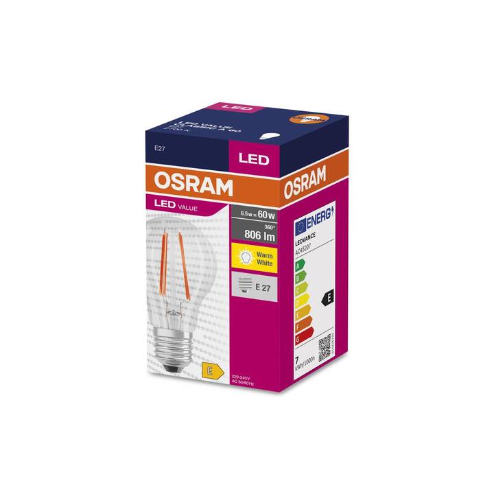 OSRAM LED Birne Value Classic A (E27, 6.5 W)