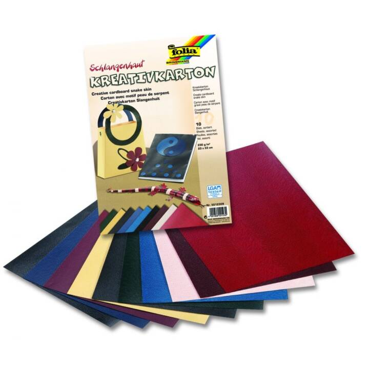 FOLIA Papier de structure Snake Skin (Multicolore, 10 pièce)