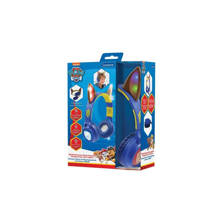 LEXIBOOK Paw Patrol 3D 2-in-1 Casque d'écoute pour enfants (Bluetooth 5.3, Jaune, Bleu, Rouge)
