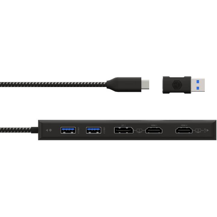 ICY BOX Stazione d'aggancio IB-DK4080AC (DisplayPort, HDMI, 3 x USB 3.0 di tipo A)