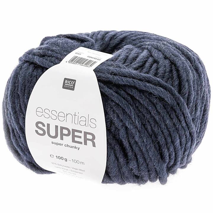RICO DESIGN Wolle Essentials Super Super Chunky (100 g, Dunkelblau, Blau)