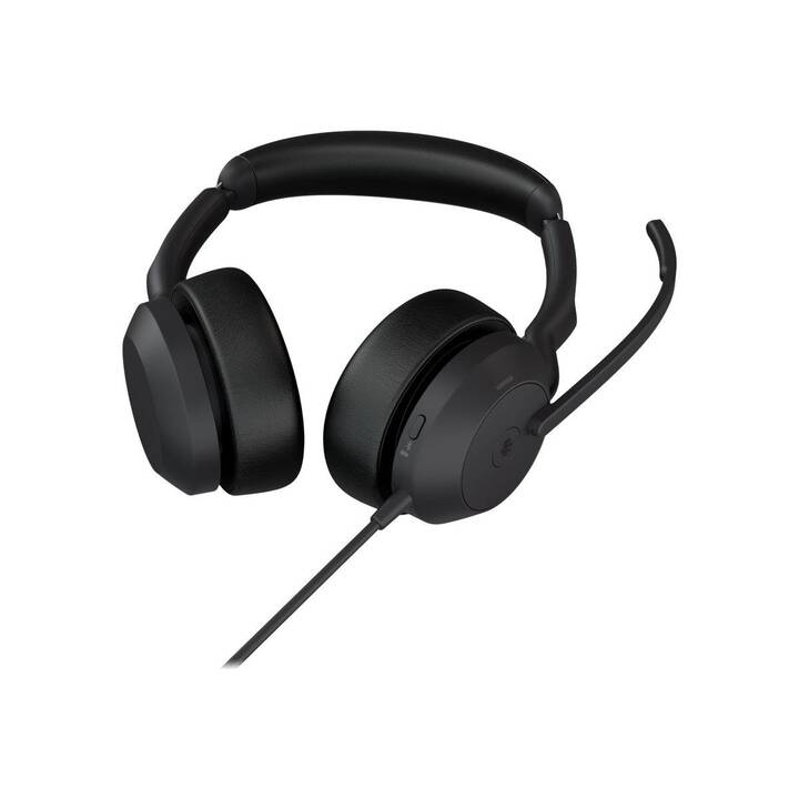 JABRA Office Headset Evolve2 50 Duo MS (On-Ear, Kabel und Kabellos, Schwarz)