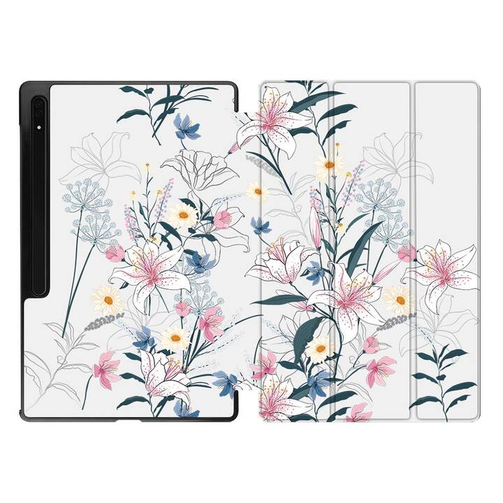 EG Housse (11", Galaxy Tab S9, Fleurs, Multicolore)