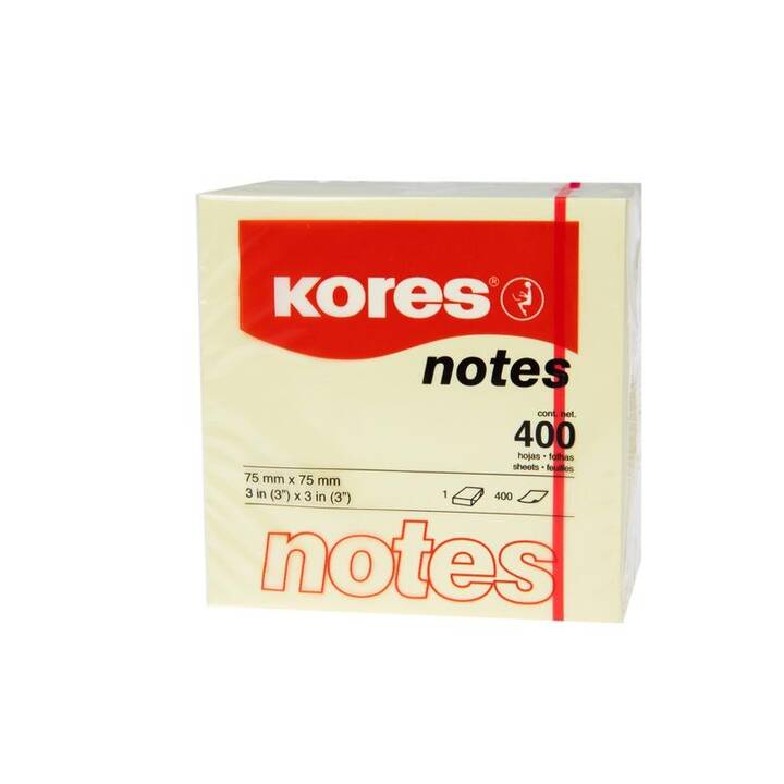 KORES Notes autocollantes (400 feuille, Jaune)