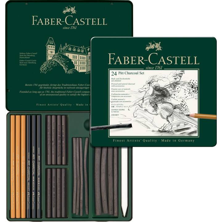 FABER-CASTELL Farbstift (Schwarz, 24 Stück)