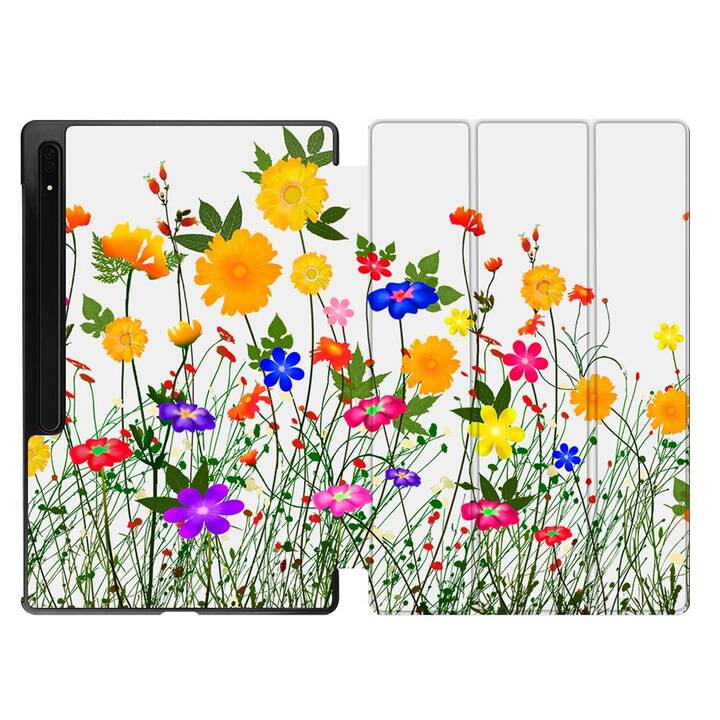 EG Housse (11", Galaxy Tab S9, Fleurs, Multicolore)