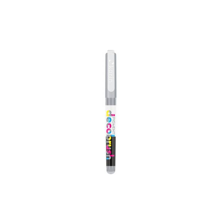 KARIN Kreativmarker Pigment Deco Brush 442U (Grau, 4 Stück)