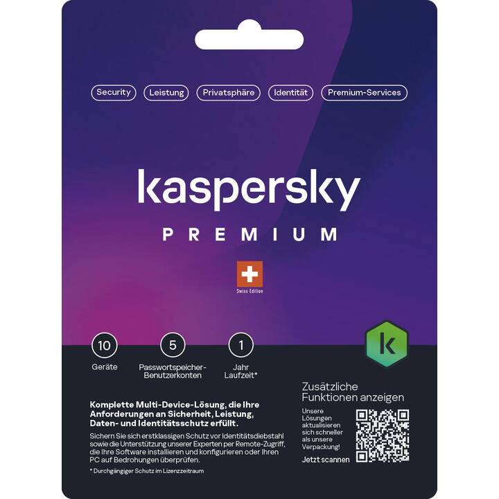 KASPERSKY LAB Premium (Licence annuelle, 10x, 12 Mois, Allemand)