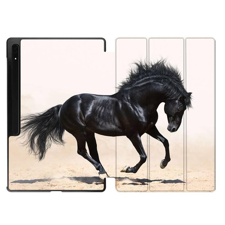 EG Housse (11", Galaxy Tab S9, Chevaux, Noir)