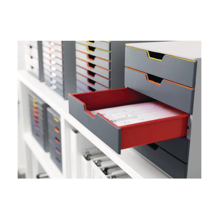 Cassettiere da scrivania Varicolor® Durable - grigio e multicolore