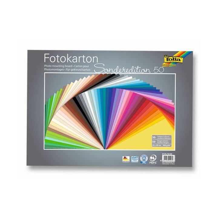 FOLIA Fotokarton (Mehrfarbig, 50 Stück)