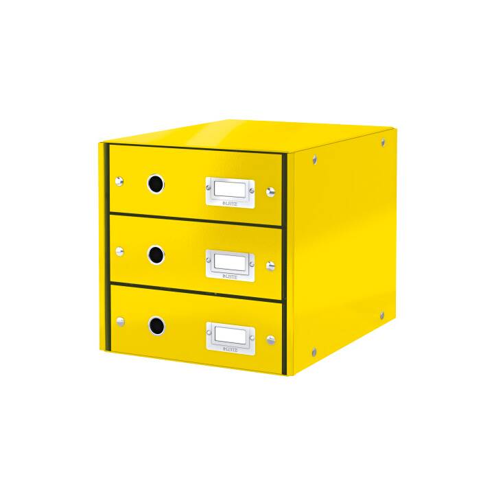 LEITZ Boite à tiroirs de bureau Click & Store (A4, 28.6 cm  x 28.2 cm  x 35.8 cm, Jaune)