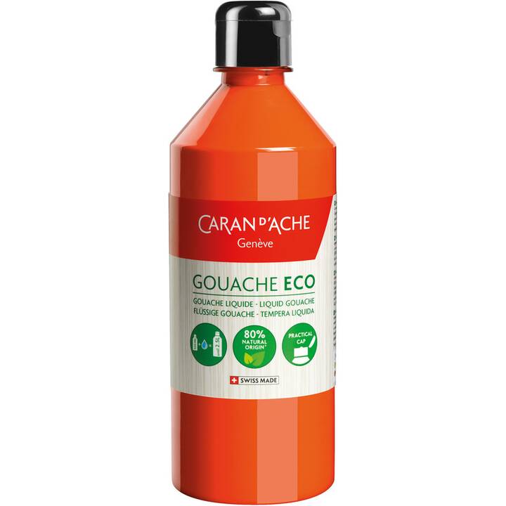 CARAN D'ACHE Colore acrilica Gouache Eco (500 ml, Arancione)