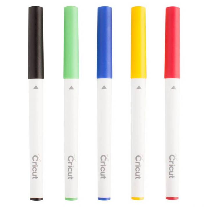 CRICUT Fine-Point Classic Crayon feutre (Jaune, Bleu, Vert, Noir, Rouge, 5 pièce)