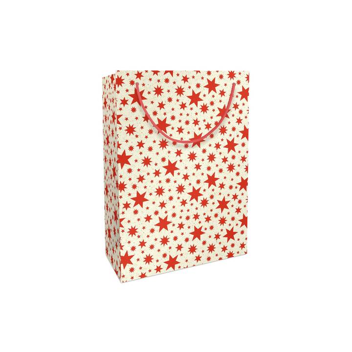 BRAUN + COMPANY Borse regalo Beautiful Star (Beige, Rosso, Bianco, Testo e lettere)