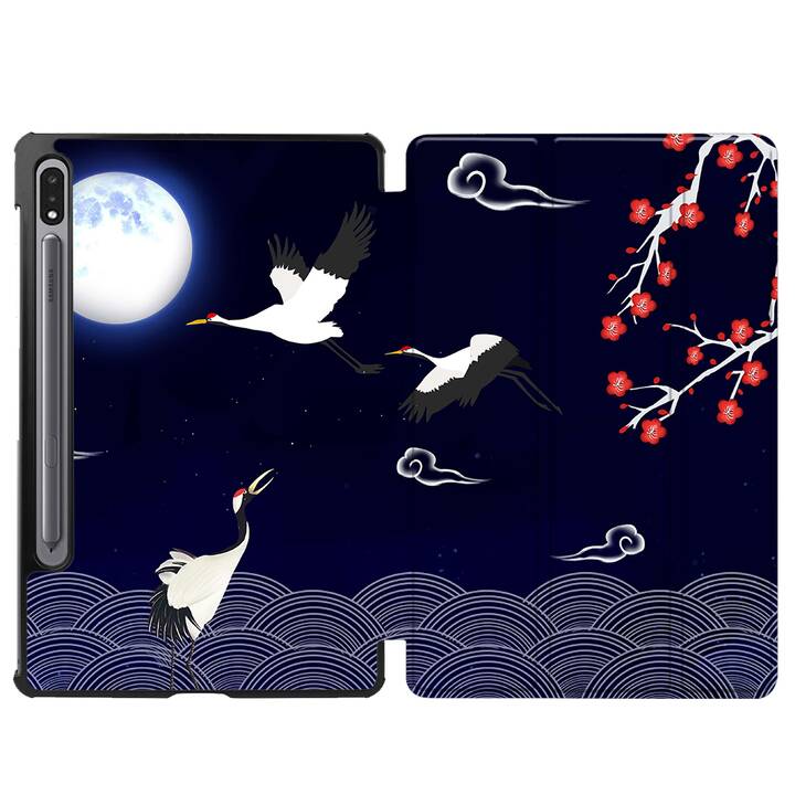 EG coque pour Samsung Galaxy Tab S8+ 12.4" (2022) - bleu - oiseau grue