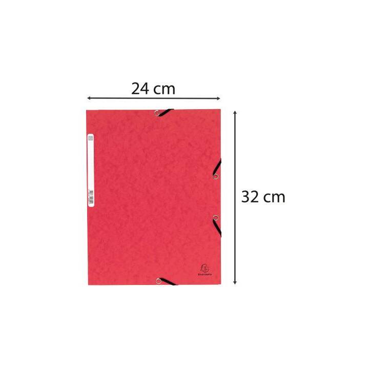 EXACOMPTA Gummizugmappe (Rot, A4, 10 Stück)