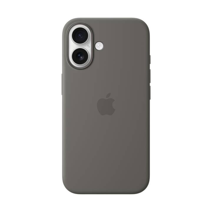 APPLE Backcover Silicone Case MagSafe (iPhone 16, Gris minéral)