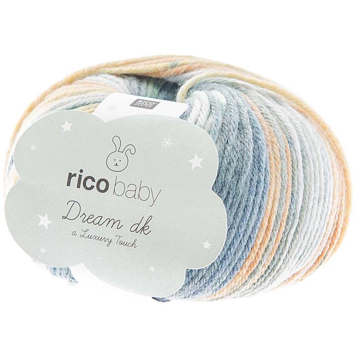 RICO DESIGN Laine Baby Dream DK Luxury touch (50 g, Jaune, Bleu, Petrol, Multicolore)