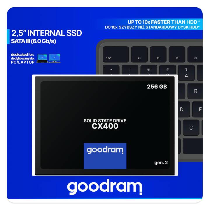 GOODRAM CX400 (SATA-III, 256 GB, Noir)