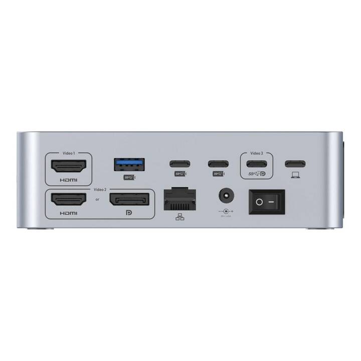 LMP Dockingstation SuperDock 2 8K (DisplayPort, 2 x HDMI, 2 x USB 3.2 Gen 2 Typ-A, 2 x USB 2.0 Typ-A, 3 x USB 3.2 Typ-C, USB A)