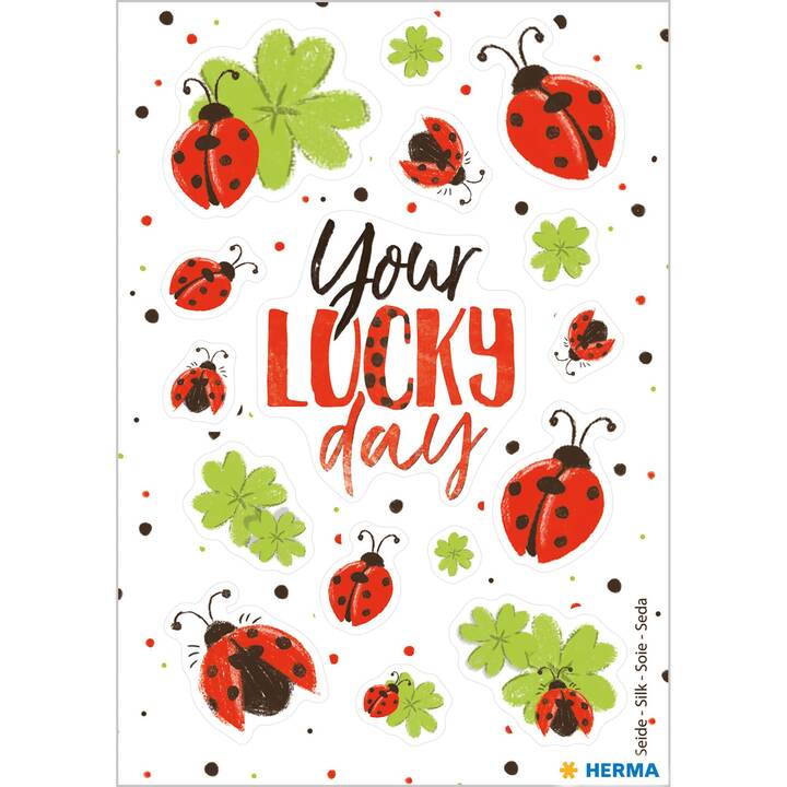 HERMA Sticker Your Lucky Day (Blätter, Marienkäfer, 16 Stück)