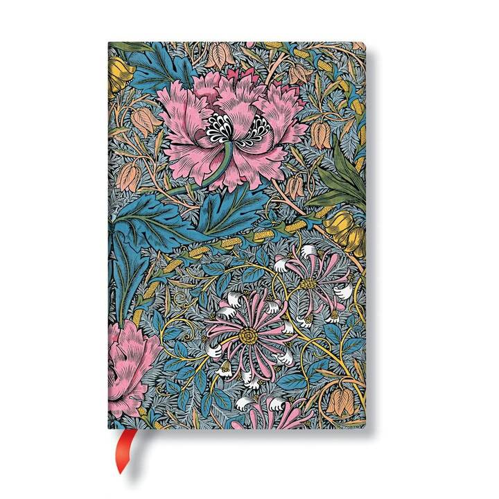 PAPERBLANKS Notizbuch Morris Pink Honeysuckle (William Morris)  (10 cm x 14 cm, Liniert)
