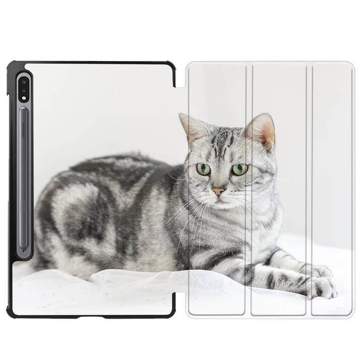 EG Hülle für Samsung Galaxy Tab S8+ 12.4" (2022) - grau - Katzen