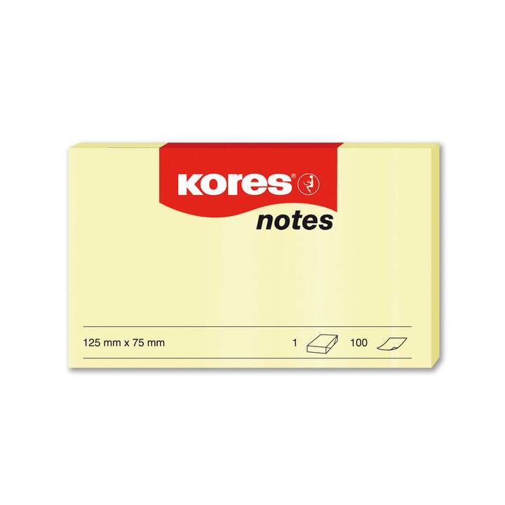 KORES Notes autocollantes (100 feuille, Jaune)