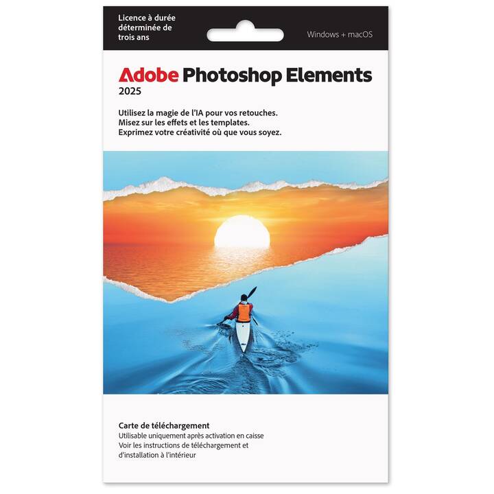 ADOBE Photoshop Elements 2025 (Licenza annuale, 36 Mesi, Francese)