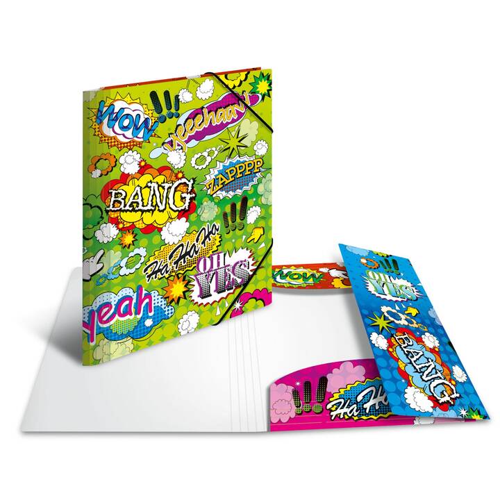 HERMA Cartellina con elastico Comics (Multicolore, A4, 1 pezzo)