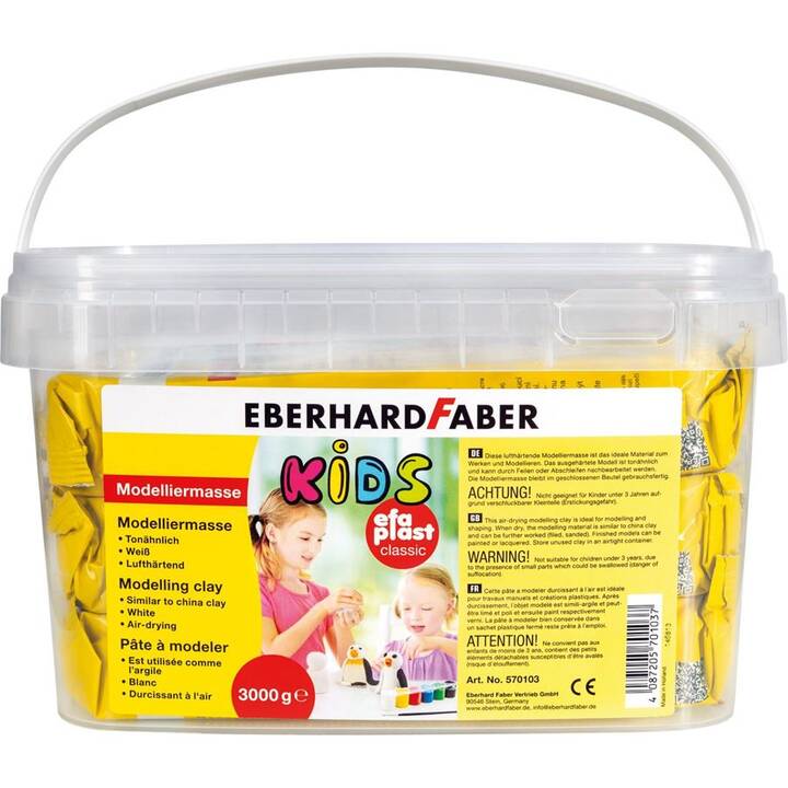 EBERHARDFABER Modelliermasse EFA Plast Kids (3000 g, Weiss)