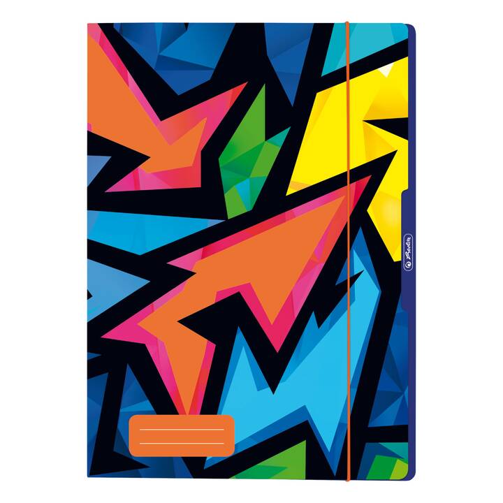 HERLITZ Dossier à élastique Neon Art (Multicolore, A4, 1 pièce)