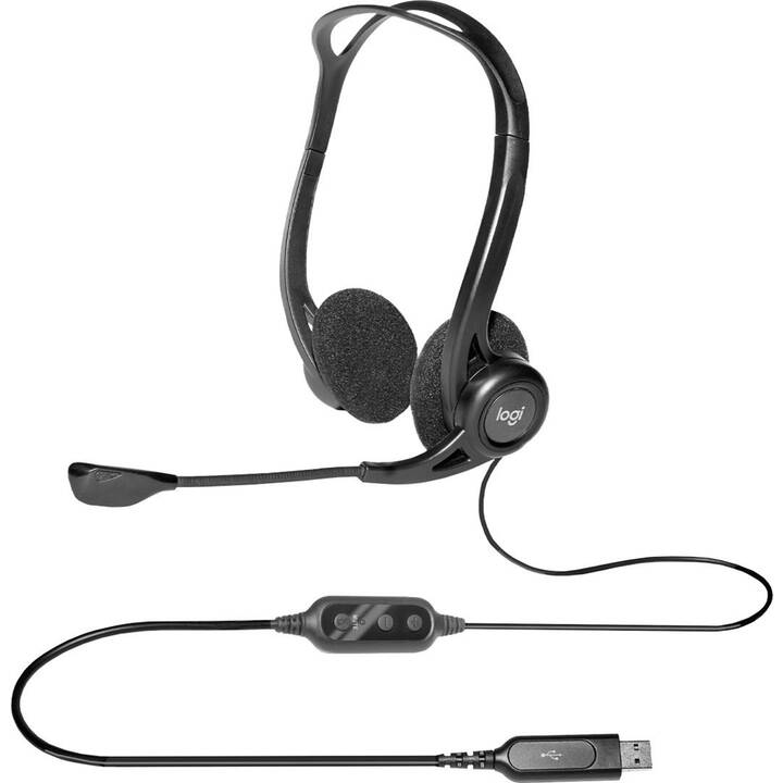 LOGITECH Office Headset 960 (On-Ear, Kabel, Schwarz)