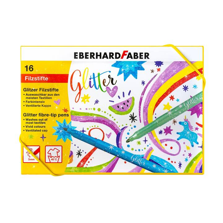 EBERHARDFABER Glitter Filzstift (Mehrfarbig, 16 Stück)