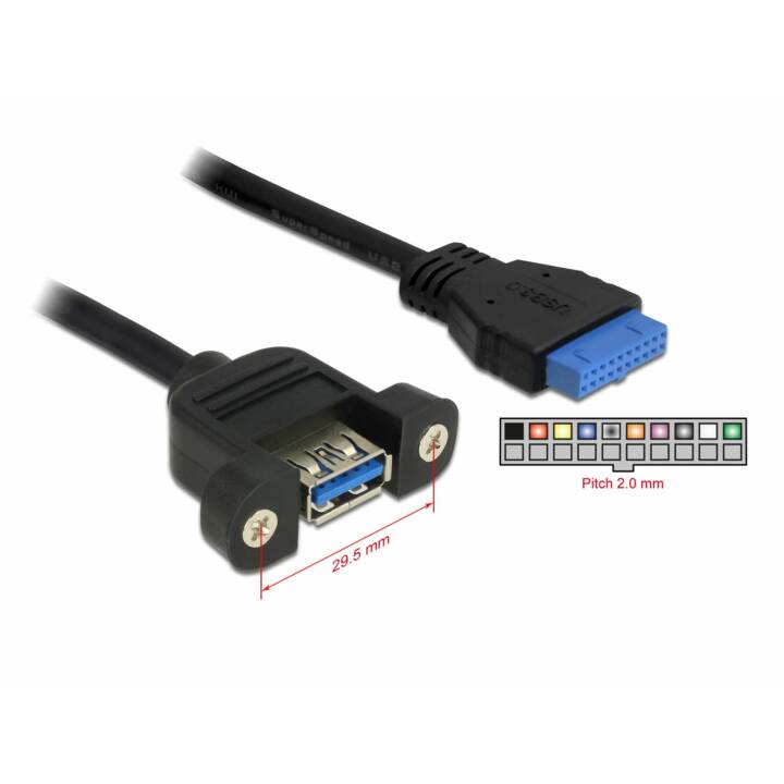 DELOCK USB-Kabel (USB 3.0, USB 3.0 Typ-A, 50 cm)