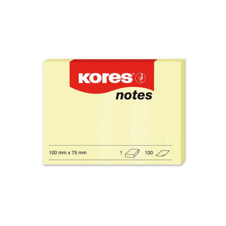 KORES Notes autocollantes (100 feuille, Jaune)