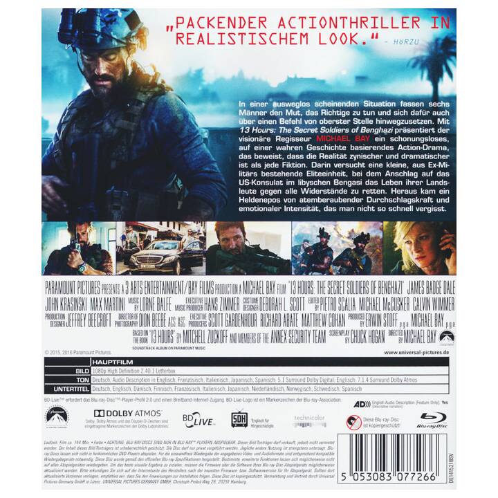 13 Hours - The Secret Soldiers of Benghazi (EN, DE, FR, IT, JA, ES)