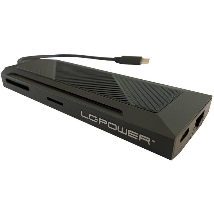 LC POWER USB-Hub (6 Ports, RJ-45, HDMI, USB de type A)