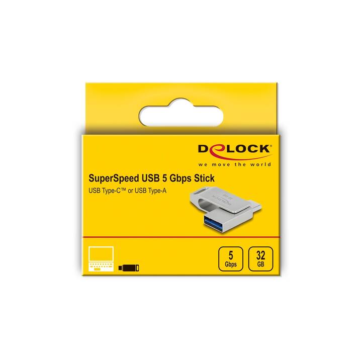 DELOCK 54074 (32 GB, USB 3.0 di tipo A, USB 3.0 di tipo C)