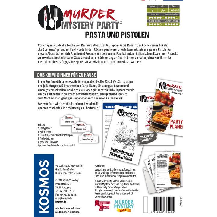 KOSMOS Murder Mystery Party: Pasta and Guns (DE)