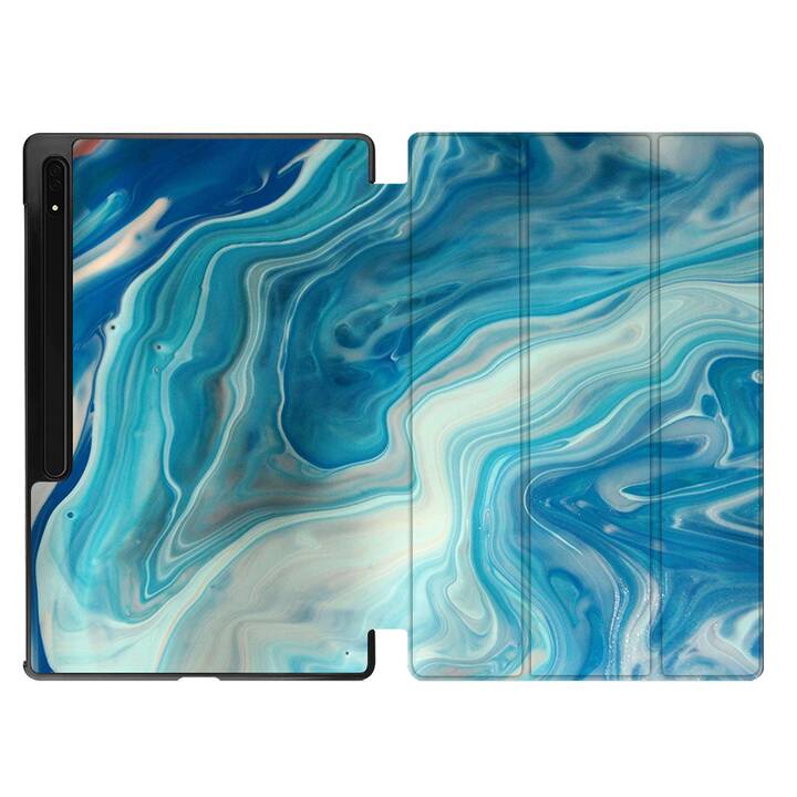EG Hülle für Samsung Galaxy Tab S8 Ultra 14.6" (2022) - Blau - Marmor