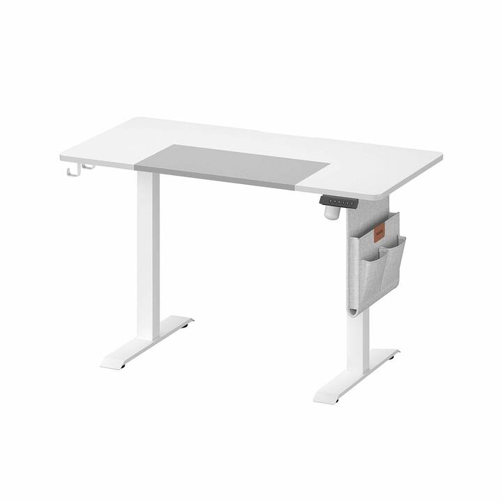 SONGMICS tavolo per computer (1200 mm x 600 mm, Grigio, Bianco)