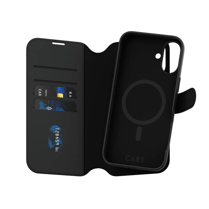 CARE Couverture arrière avec porte-carte MagSafe Feature Tango 2-in-1 (iPhone 16 Plus, Noir)