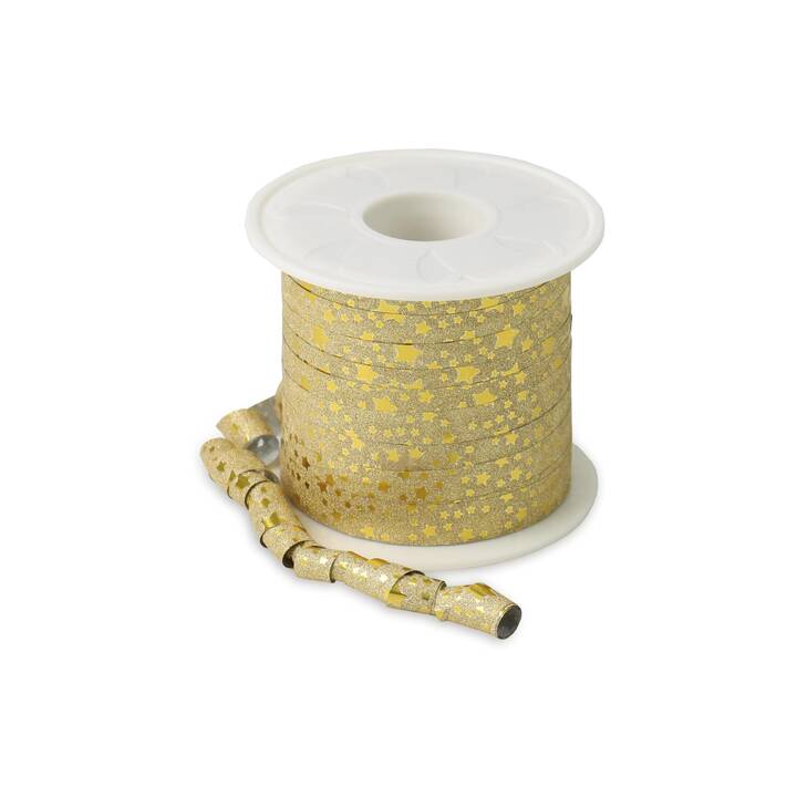 PATTBERG Geschenkband Glitter Star (Gold, Stern)