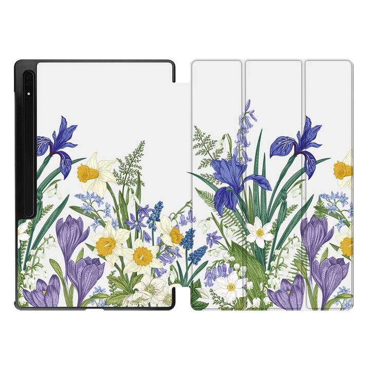 EG Housse (11", Galaxy Tab S9, Fleurs, Multicolore)