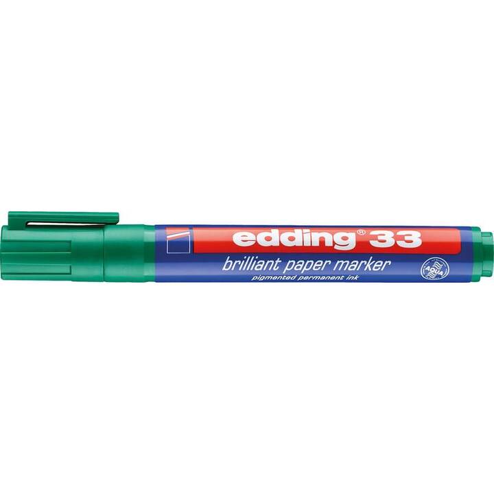 EDDING Marqueur permanent 33 (Vert, 1 pièce)