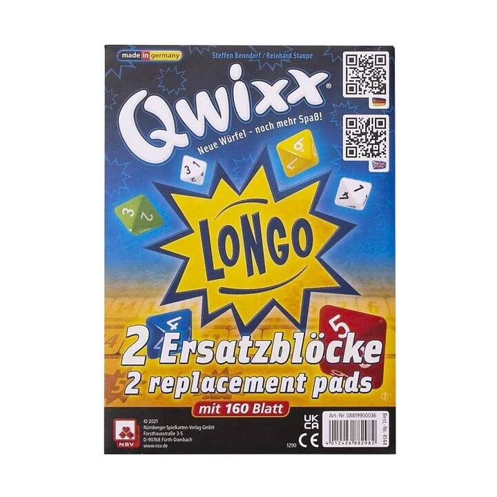 CARLETTO Qwixx - Longo Schede di gioco (Multicolore, 160 foglio)